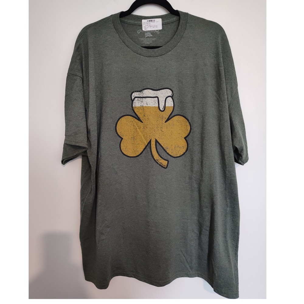 Chubbies Mullet Fish T-Shirt Mens 2XL Military Green Shamrock Beer St Patricks